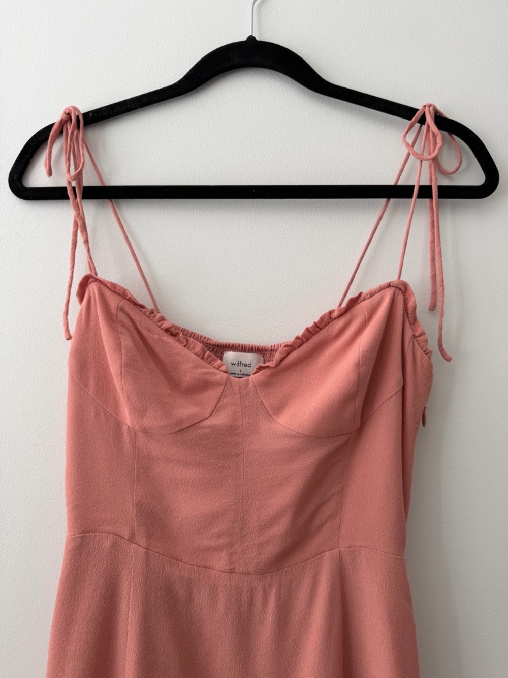 Aritzia Wilfred Fable Sweetheart Bustier Mini Dress Dusty Rose Pink Crepe Sz 6 - Picture 5 of 16
